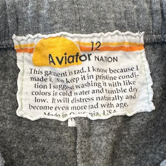 Aviator Nations kids Gray Joggers with Stripes. Practically new!! - Picture 4 of 5